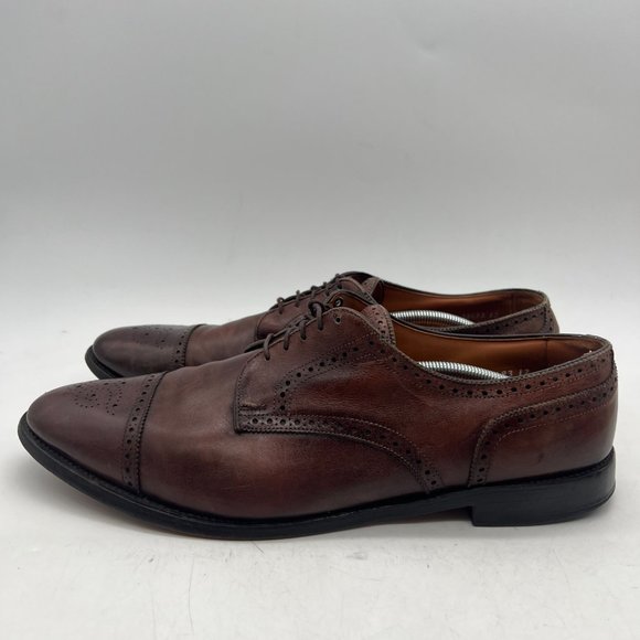 Allen Edmonds Sanford Men`s Size 15 E Leather  Brown Cap Toe Brown Oxford Shoes